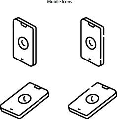 Fototapeta premium Mobile Phone vector icons set. Mobile Phone symbol. Mobile Phone trendy and modern design for web icon, logo, sign, symbol, app