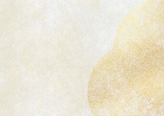 Background image of golden patterns on white Japanese paper
