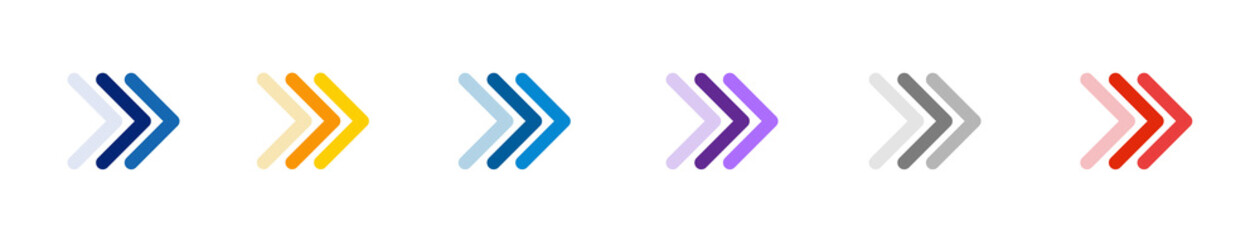 Web arrows. Colourful arrows set. Arrows isolated on white. 