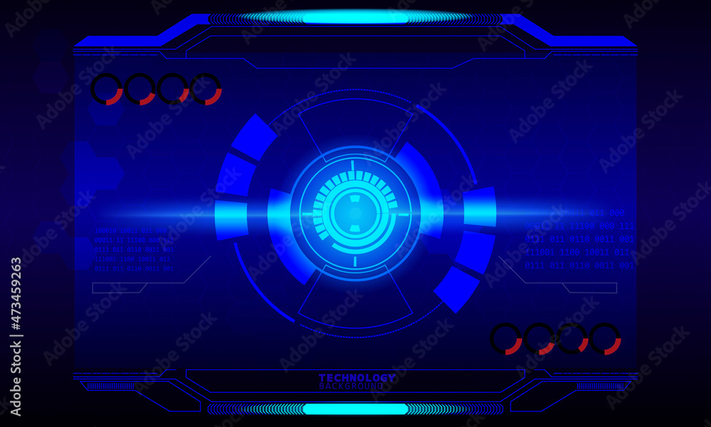 Poster futuristic abstract technology background. icon symbol circuit. vector and illustration. sci-fi futu