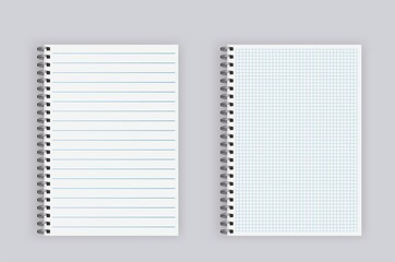 Set of blank spiral notepad notebook
