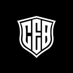 CEB letter logo design with black background in illustrator, vector logo modern alphabet font overlap style. calligraphy designs for logo, Poster, Invitation, etc.	