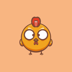 Hand drawn cute cartoon chicken of the Chinese Zodiac
