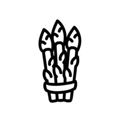 Asparagus flat outlined icon. Vector vegetable logo isolated on white background. Vegan food symbol, media glyph for web