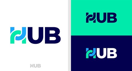 HUB LOGO WORDMARK CONNECTED TECHNOLOGY EDITABLE