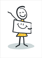 Stick figure people, working life, daily life. Freehand drawing. Vector illustration. Isolated on white background.