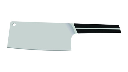 Large sharp cleaver knife isolated on white background, Vector illustration, chef knives, Cutlery icon set