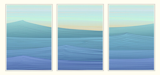 Abstract, seascape. Sea, waves, sky.