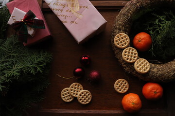 christmas cookies and christmas decorations
