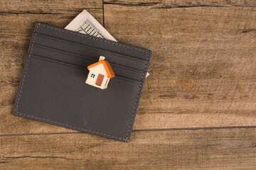 small house wallet .New home buying concept