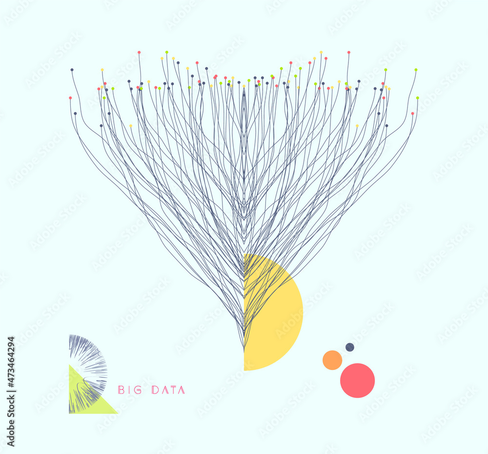 Poster abstract data technology background connected with lines and dots. vector illustration use for poste