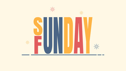 sunday funday text background vector