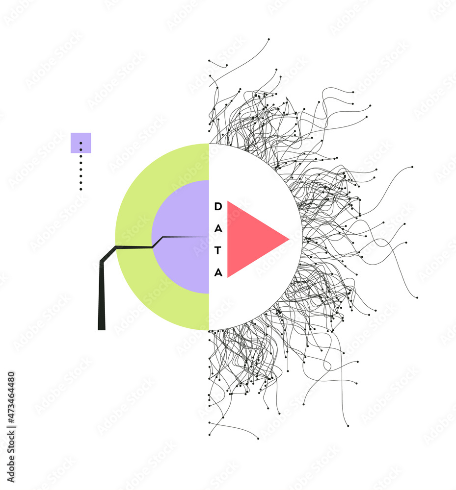 Poster abstract data technology background connected with lines and dots. vector illustration use for poste