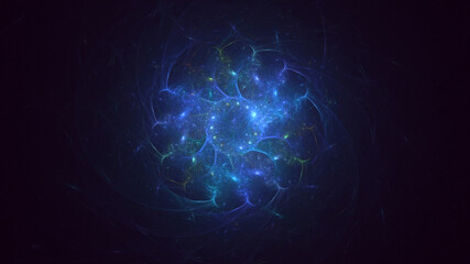 Naklejka premium 3D rendering abstract colorful fractal light background