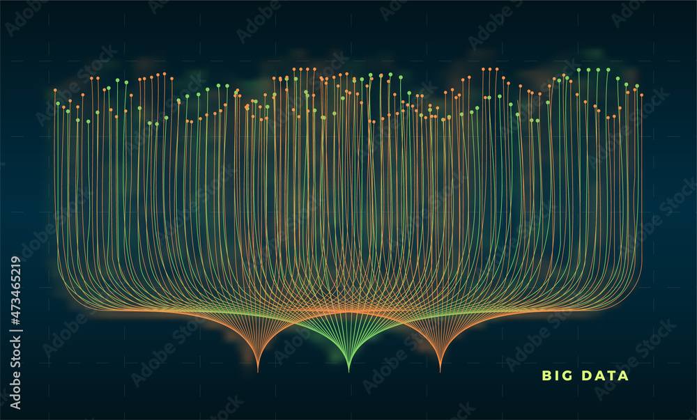 Aufkleber abstract data technology background connected with lines and dots. vector illustration use for poste