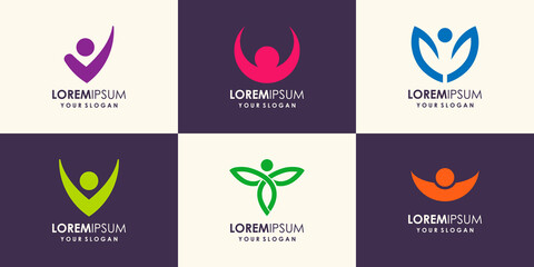 People logo template illustration with some image options