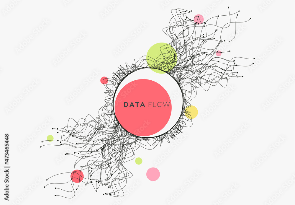 Poster abstract data technology background connected with lines and dots. vector illustration use for poste