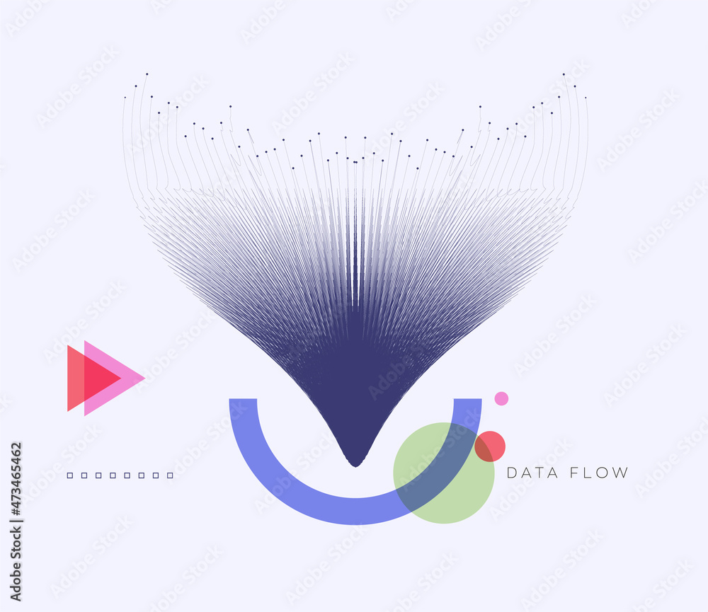 Poster abstract data technology background connected with lines and dots. vector illustration use for poste