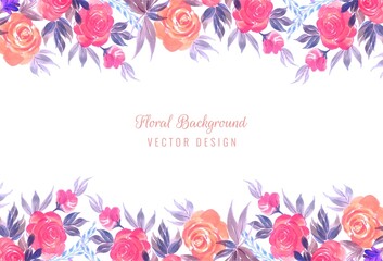 Decorative colorful wedding floral frame card design