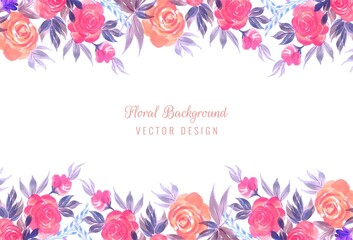 Decorative colorful wedding floral frame card design