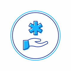 Filled outline Cross hospital medical icon isolated on white background. First aid. Diagnostics symbol. Medicine and pharmacy sign. Vector