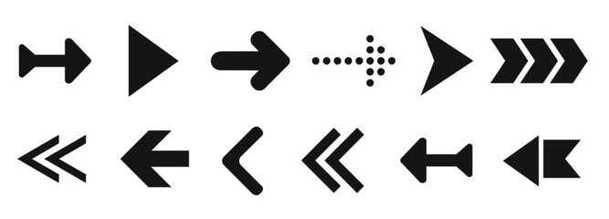 Swipe up, set of buttons for social. Black arrows, buttons and web icons for advertising and marketing