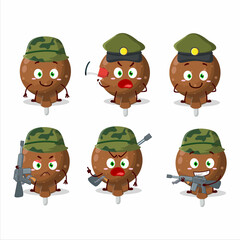 A charming soldier orange lolipop wrapped cartoon picture bring a gun machine