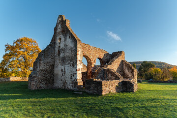 Ecseri ruin church next to Revfulop Hungary. Amazing ancient monument from 12th century about the...