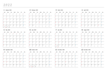 2022年日本のカレンダー