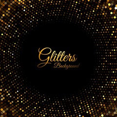 Abstract golden glitter particles background vector