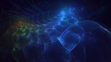 3D rendering abstract blue fractal light background