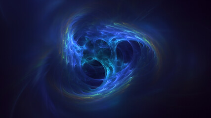 3D rendering abstract blue fractal light background