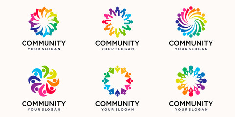 Fototapeta na wymiar Abstract People Logo design template