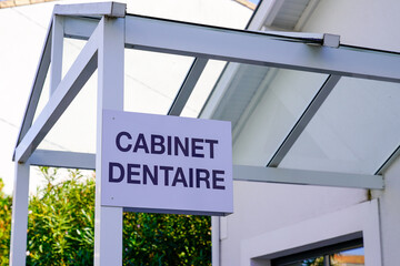cabinet dentaire french text sign on medic building means dental clinic entrance dentist
