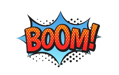 Boom comic style word isolated on transparent background 