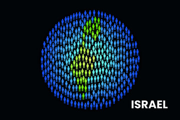 Israel population people map in globe vector illustration design