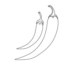 Red Papper line drawing vector. Food concept. Isolated icon. Vegetable Vector Design. Design linear artwork element. Flat design. one-line object.