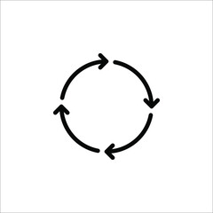 Rotation arrows Icon Vector. Simple flat symbol. Perfect Black pictogram illustration on white background.