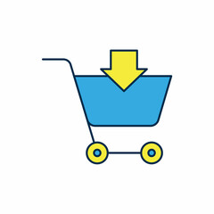 Filled outline Add to Shopping cart icon isolated on white background. Online buying concept. Delivery service sign. Supermarket basket symbol. Vector