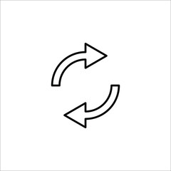 Rotation arrows Icon Vector. Simple flat symbol. Perfect Black pictogram illustration on white background.