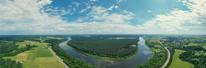 Nemunas in Lithuania running his loop in Dzukija