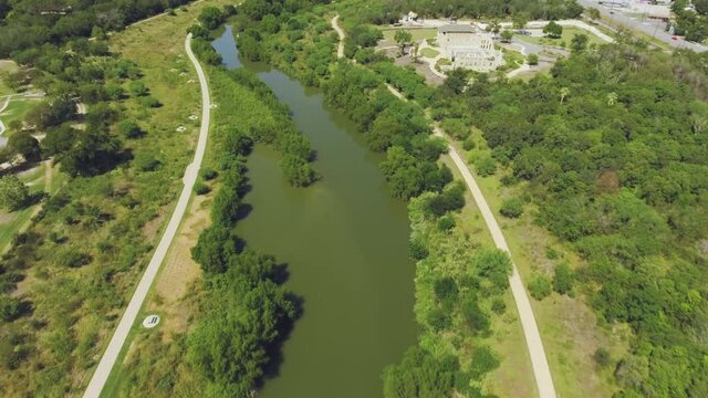 This section has riverine features and riparian woodlands, It is home to native plants and a lively aquatic habitat. It is named the Mission Reach because it connects four of the five UNESCO status