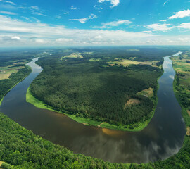 Balbieriskis Lithuana Nemunas Vingis view from drone