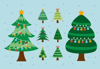christmas trees eight icons