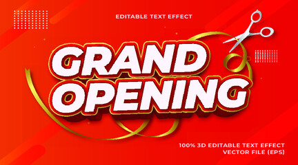 Fototapeta na wymiar Grand opening 3d text editable