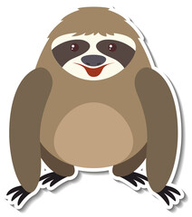 Chubby sloth animal cartoon sticker