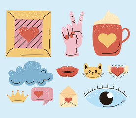 eleven love patches icons