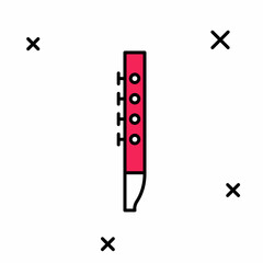 Filled outline Flute icon isolated on white background. Musical instrument. Vector