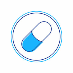 Filled outline Sleeping pill icon isolated on white background. Vector