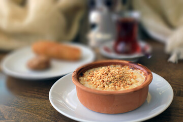 Turkish baked rice pudding, Firinda Sutlac with its burnt and caramelized taste.